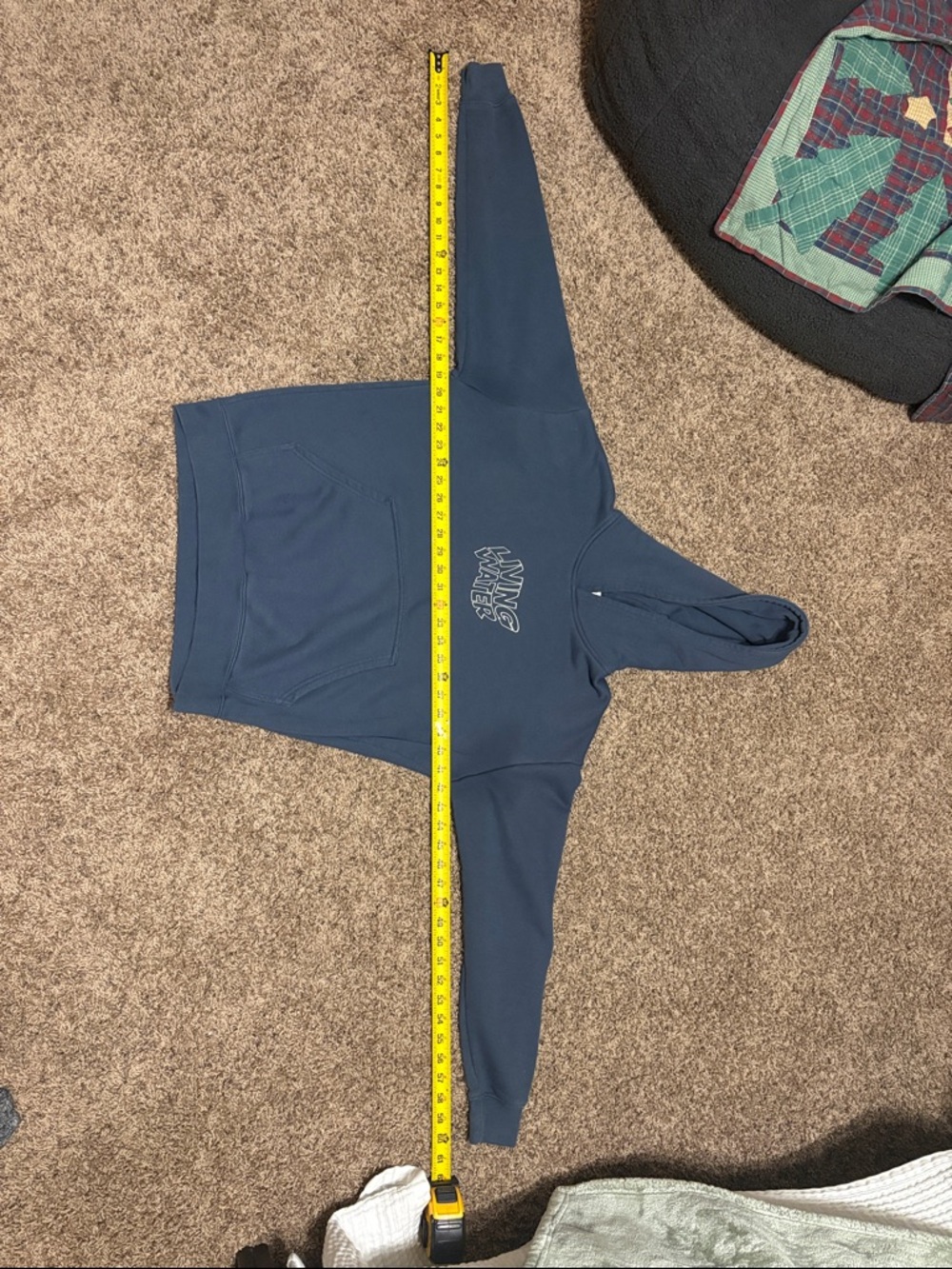Living Water Navy Blue Hoodie - Pullover Sweatshirt - Picture 8 of 8